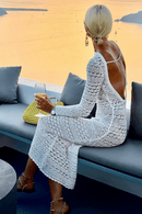 Outfit Vestito Bianco Lungo all'Uncinetto | Paradiso Bohemien