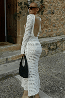 Vestito  Lungo Bianco all'Uncinetto | Paradiso Bohemien