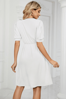 Vestito Bianco a Maniche Corte con tasche | Paradiso Bohemien