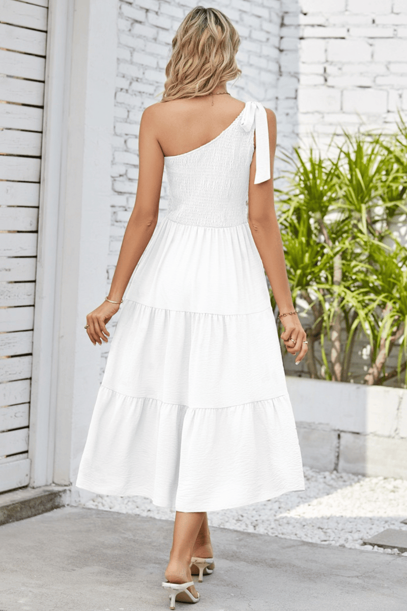 Vestito Bianco elegante  Monospalla | Paradiso Bohemien