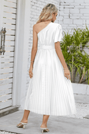 Vestito Bianco Plissettato | Paradiso Bohemien