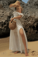 Abito Bianco Lungo da Spiaggia in Pizzo | Paradiso Bohemien