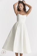 Abito Bianco Midi per estate | Paradiso Bohemien