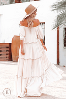 Vestito Bianco Boho Spalle Scoperte | Paradiso Bohemien