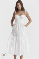 Abito Bianco Semplice scollatura a cuore | Paradiso Bohemien