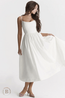 Abito Bianco Midi Da Donna | Paradiso Bohemien