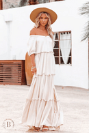 Vestito Bianco Boho Spalle Scoperte | Paradiso Bohemien