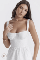 Abito Bianco Semplice con gonna ampia  | Paradiso Bohemien