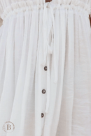 Abito Corto Bianco con bottoni | Paradiso Bohemien