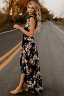 Vestito Corto Davanti e Lungo Dietro Nero Boho Chic | Paradiso Bohemien
