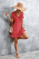 Vestito Rosso a Fiori Boho Chic | Paradiso Bohemien