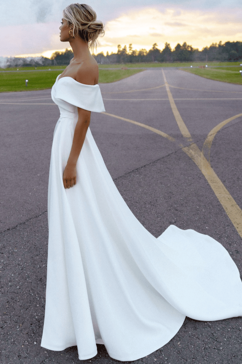 Vestito da Sposa Bianco Semplice Paradiso Bohemien