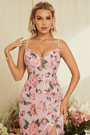 Vestito Damigella Rosa con Spacco Laterale | Paradiso Bohemien