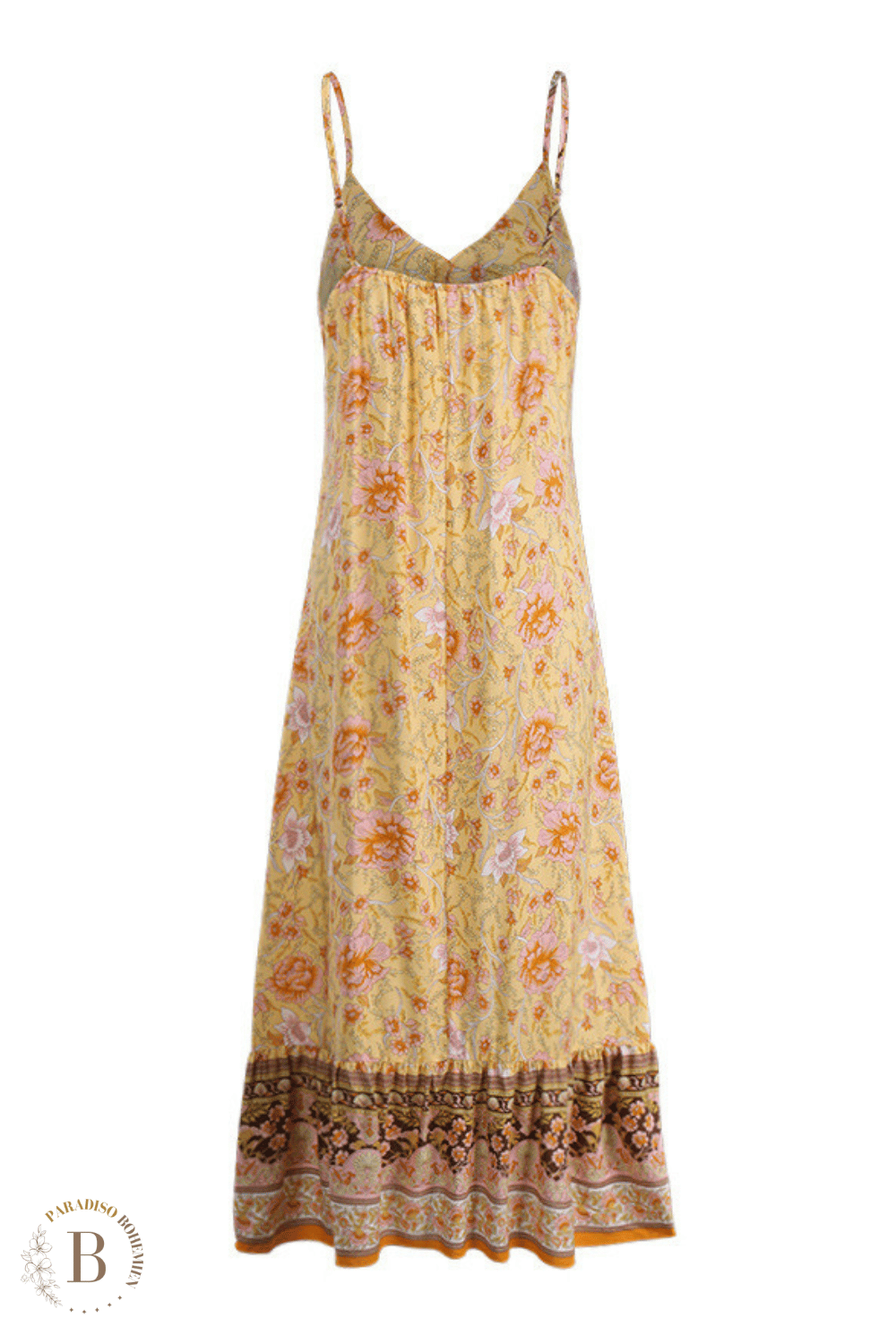 Vestito Elegante Giallo Country Chic | Paradiso Bohemien