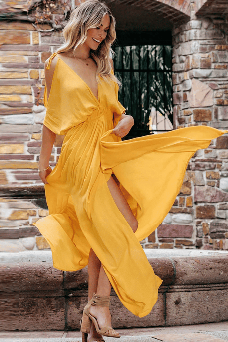 Vestito Giallo Lungo Paradiso Bohemien