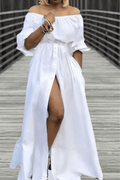 Vestito Lungo Bianco Elegante | Paradiso Bohemien