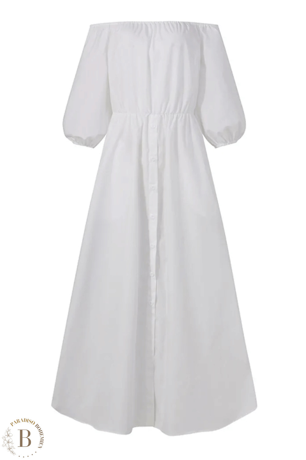 Vestito Lungo Bianco Elegante Boho | Paradiso Bohemien