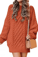 Vestito Maglione Arancione Donna Maniche Lunghe | Paradiso Bohemien