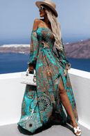 Vestito con Spalle Scoperte e Maniche a Sbuffo | Paradiso Bohemien