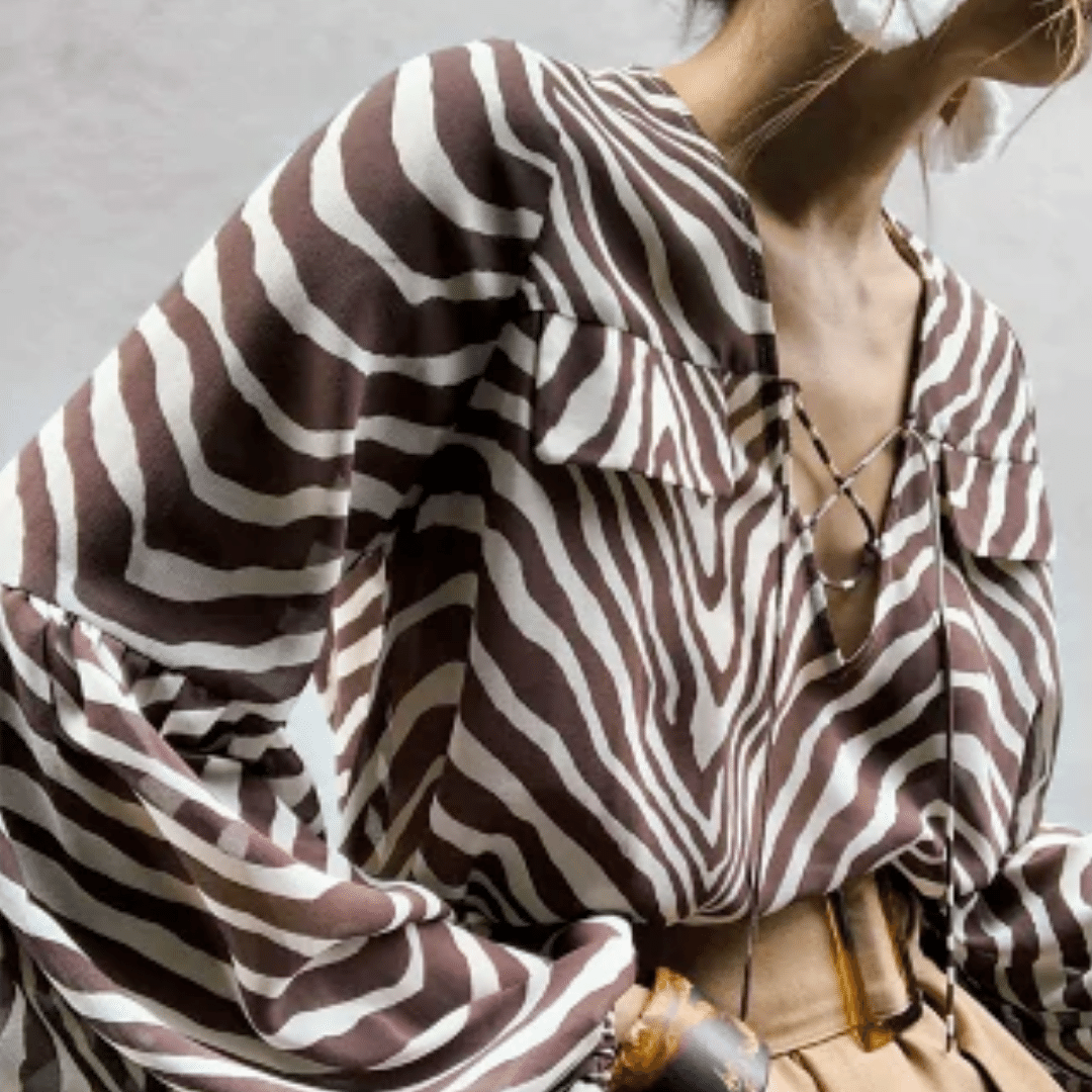 Camicia fluida stampa zebrata | camicia zebrata donna