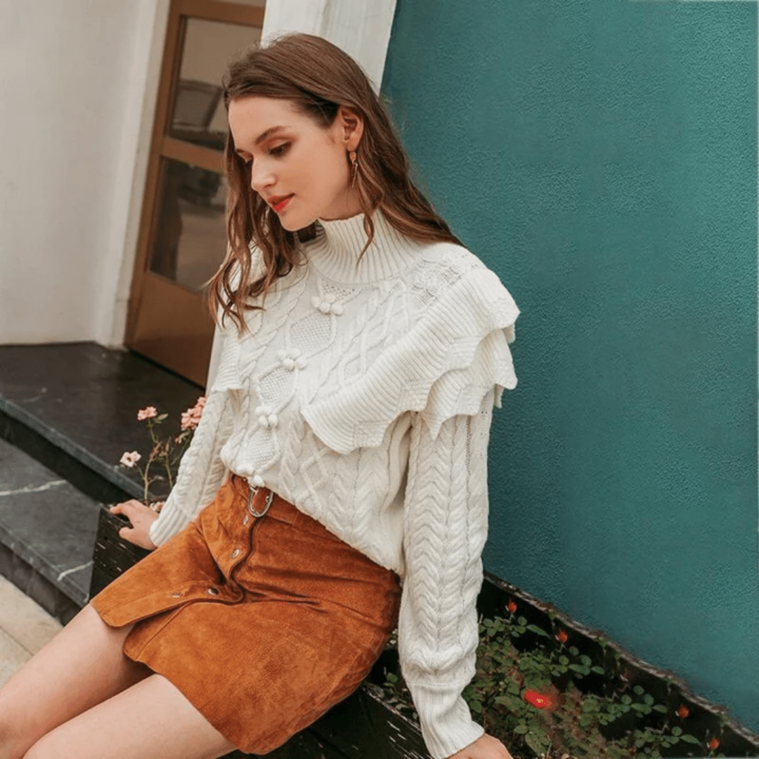 Maglione Bianco Boho per donna | Paradiso Bohemien