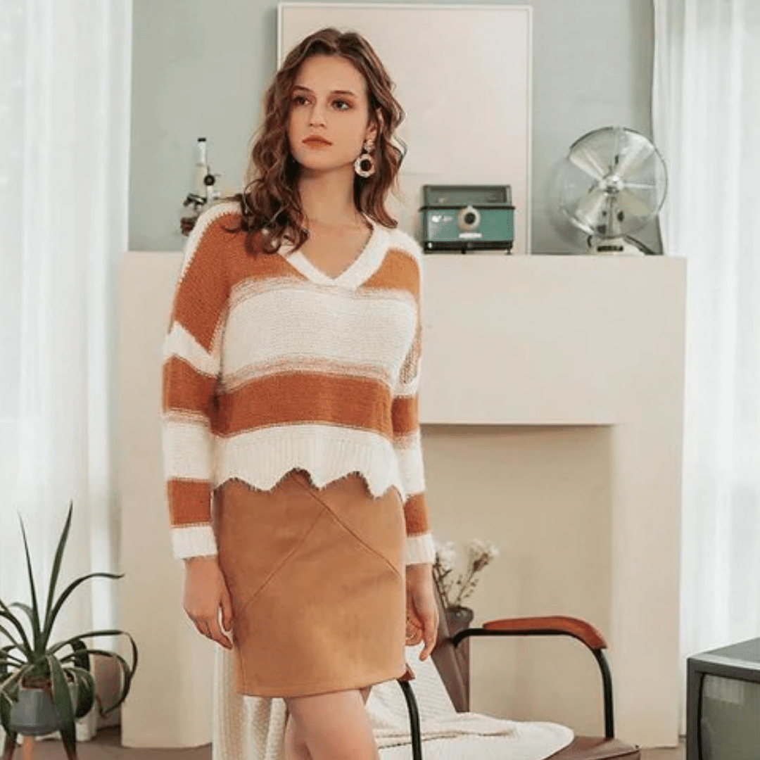 Maglione donna Vintage Scollo a V | Paradiso Bohemien