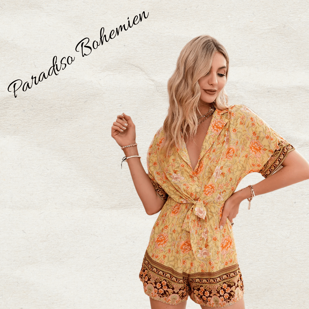 Tuta Dai Colori Gialla in stile Boho |  Paradiso Bohemien