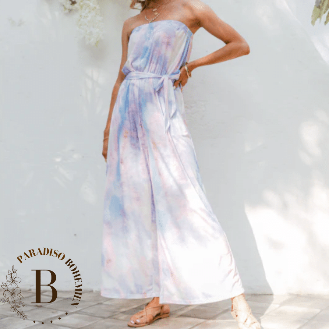 Tuta di Ispirazione Boho Viola e Rosa | Paradiso Bohemien