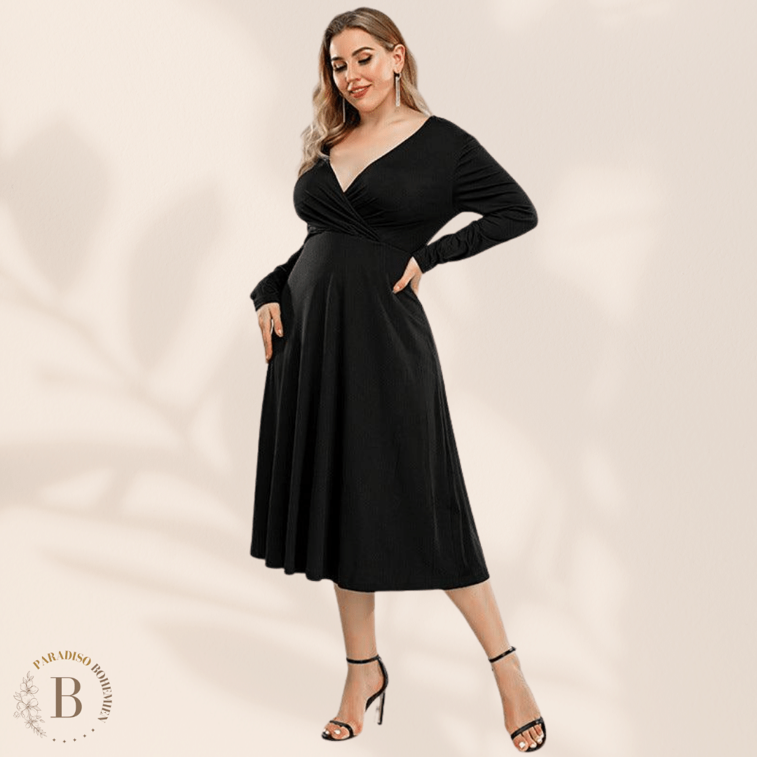 Vestito Nero Taglie Forti Elegante | Paradiso Bohemien