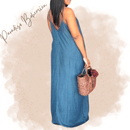 Abito Denim Taglie Forti Blu Chiaro | Paradiso Bohemien