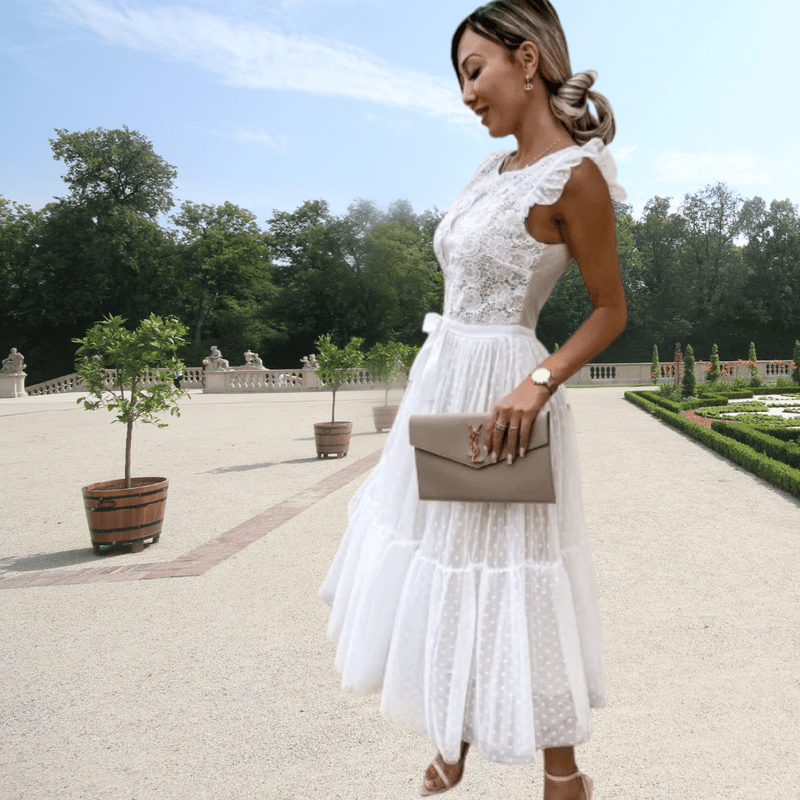 Abito Bianco Estivo Pizzo Paradiso Bohemien