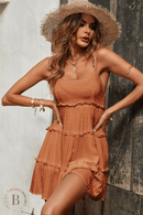 Vestito Arancione Corto Boho Chic | Paradiso Bohemien