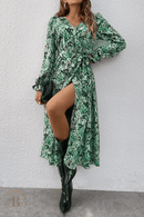 Vestito Lungo Verde a Maniche Lunghe | Paradiso Bohemien