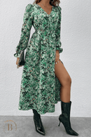 Vestito Lungo Verde a Maniche Lunghe | Paradiso Bohemien