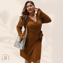 Vestito Corto Taglia Forte Marrone | Paradiso Bohemien