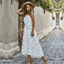 Abito Bianco a Pois Neri e Marroni