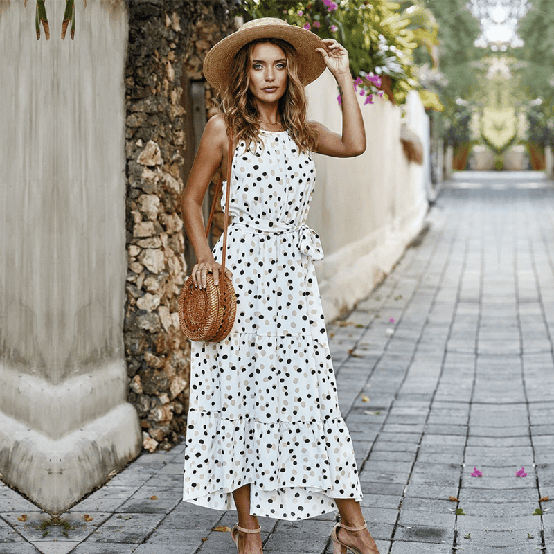 Vestito a pois lungo hotsell