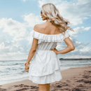 Abito Boho  Chic Bianco con spalle scoperte | Paradiso Bohemien