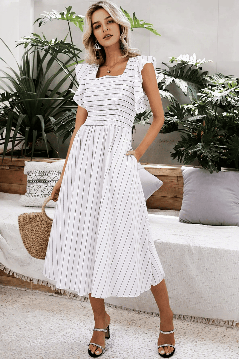 Vestito a Righe Bianco e Nero Paradiso Bohemien