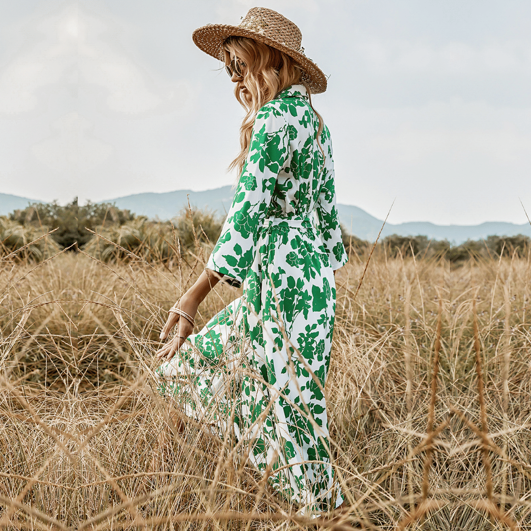 Abito Bianco e Verde Boho Chic | Paradiso Bohemien