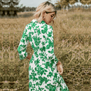 Abito Bianco Foglie Verdi Boho | Paradiso Bohemien