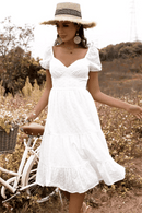 Vestito Bianco Midi Boho Chic | Paradiso Bohemien