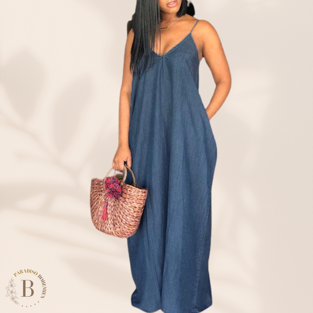 Abito Blu Donna Taglie Forti Blu Marino | Paradiso Bohemien