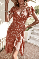 Vestito a Pois Lungo a Portafoglio stile boho | Paradiso Bohemien