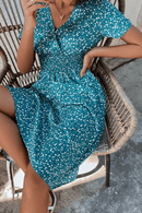 Abito estivo turchese a fiori | Paradiso Bohemien