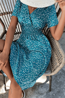 Abito turchese a fiori Estivo | Paradiso Bohemien