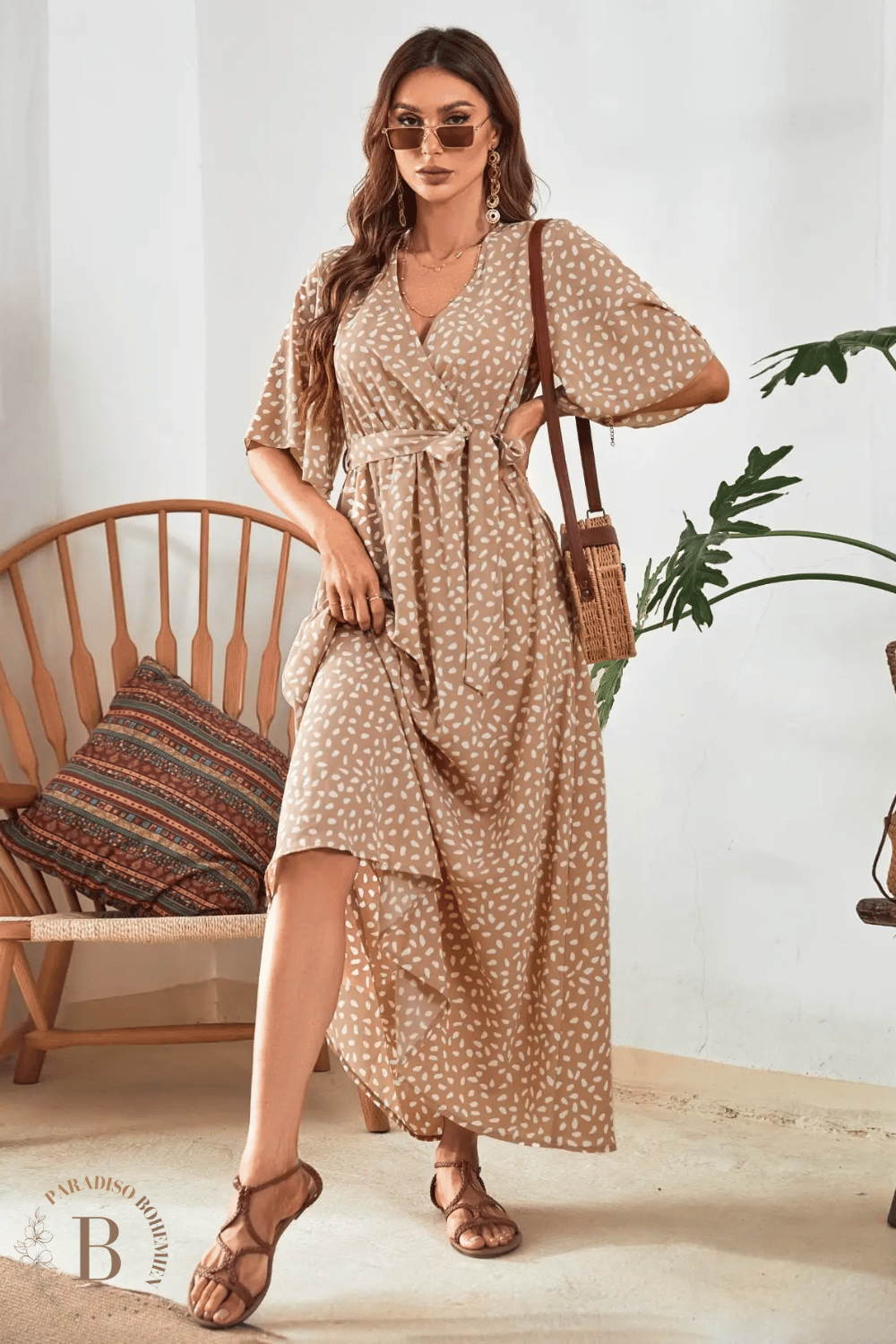 Vestito Boho Chic Beige | Paradiso Bohemien