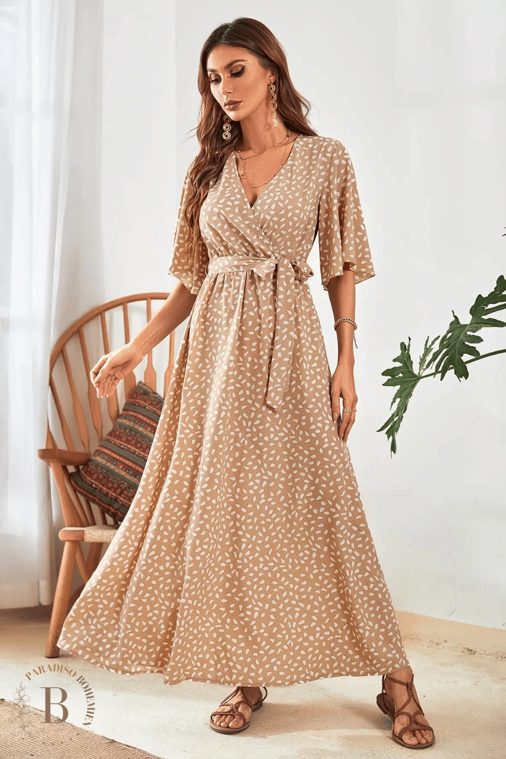 Abito Boho Chic Beige | Paradiso Bohemien