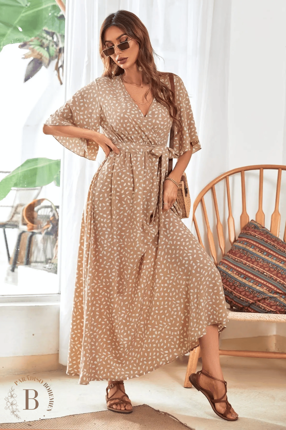 Abito Boho Chic Beige | Paradiso Bohemien