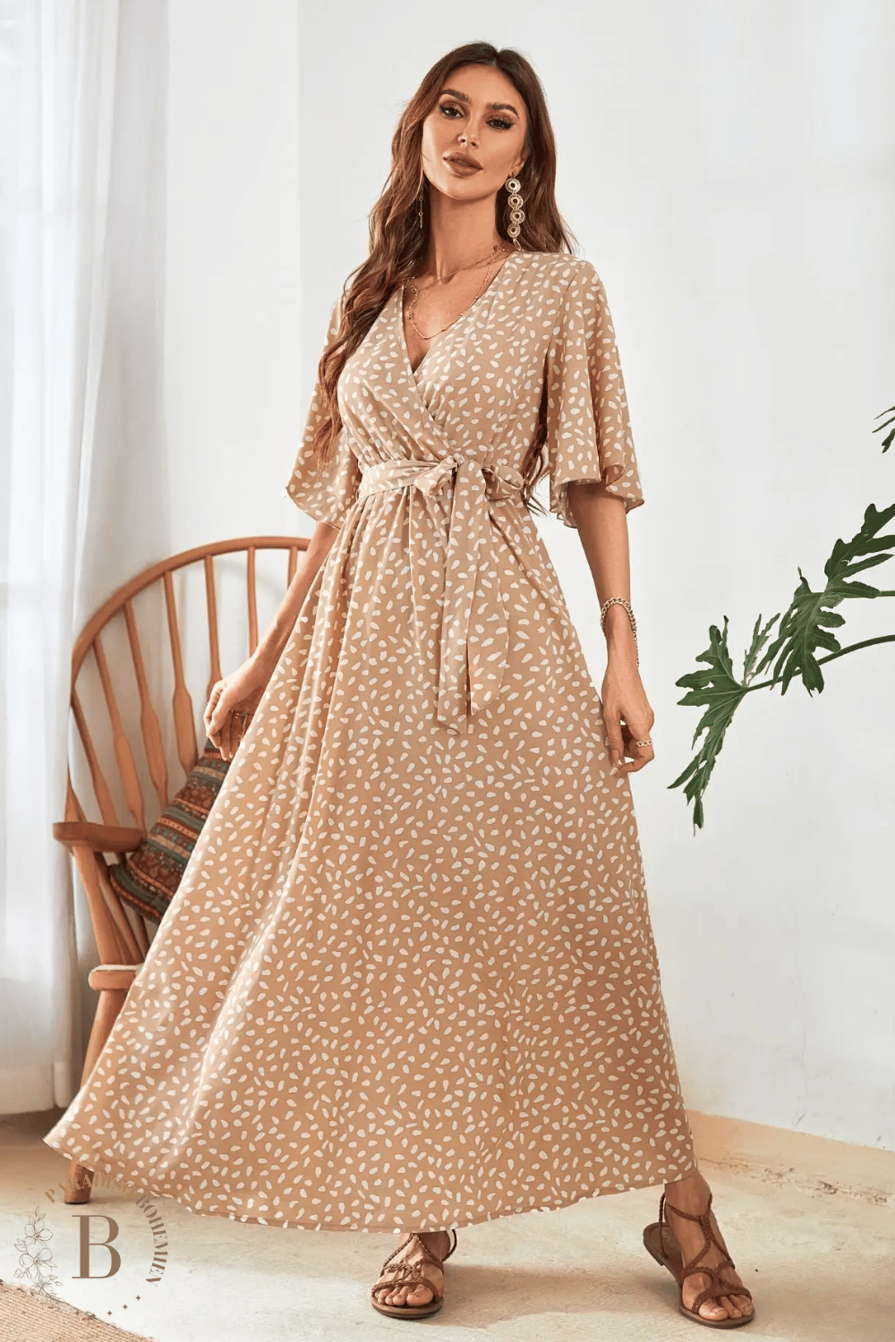 Abito Boho Chic Beige | Paradiso Bohemien